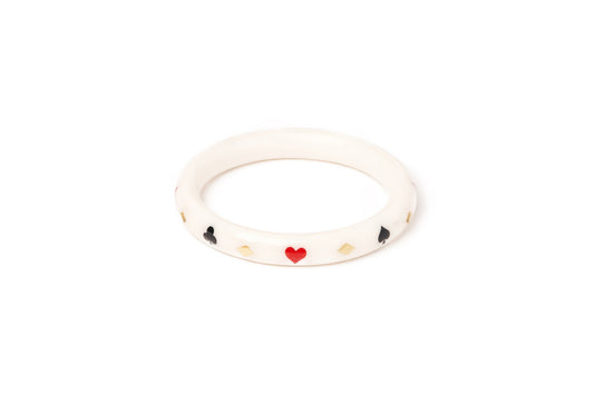 Splendette vintage inspired 1950s Las Vegas style smaller size white Narrow Aces High Maiden Bangle