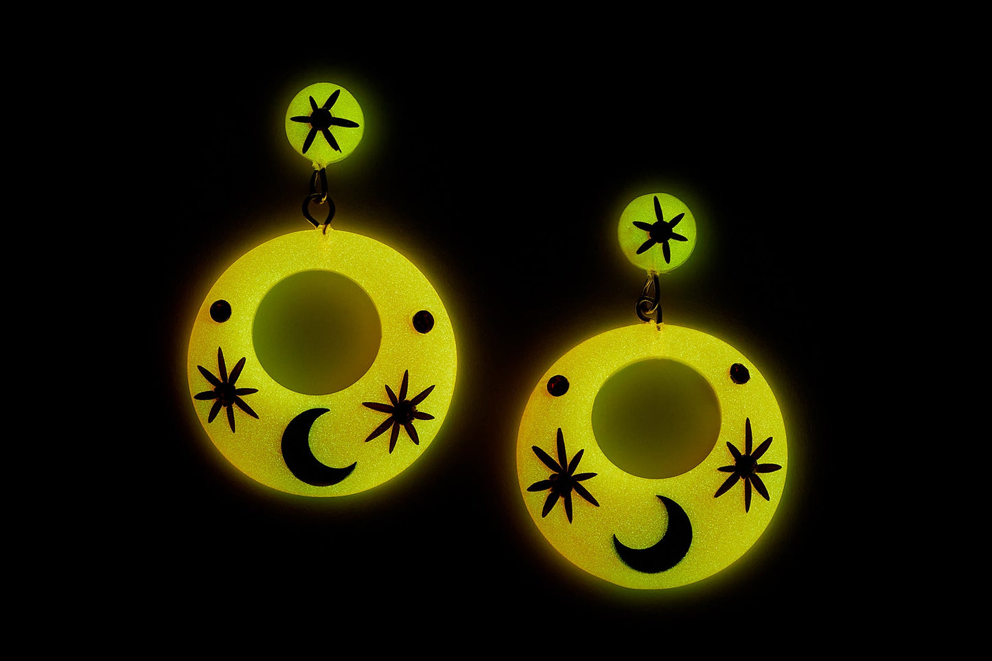 Harvest Moon Drop Hoop Earrings