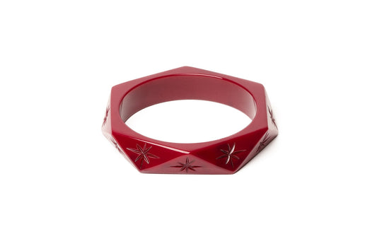 Splendette vintage inspired 1930s style deep pink purple fakelite Midi Tayberry Bangle