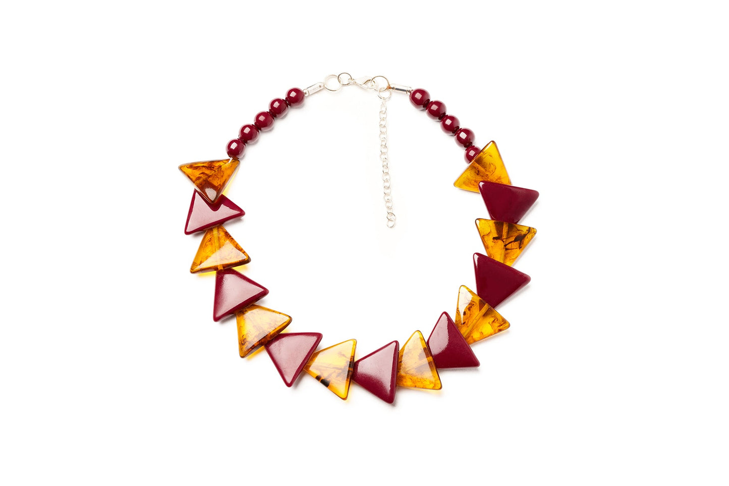Splendette vintage inspired 1930s style deep pink purple and tortoiseshell fakelite Tayberry Necklace