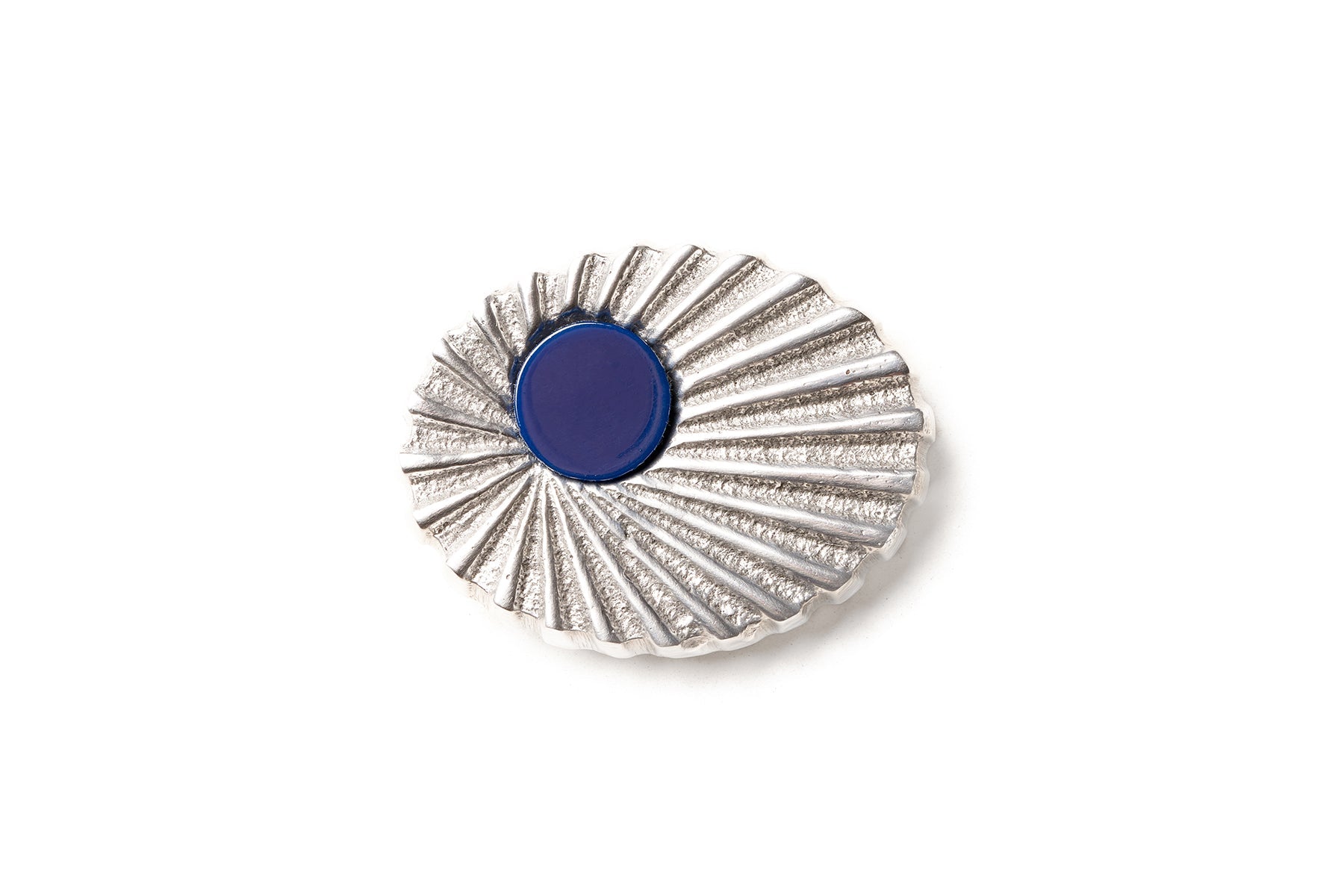 Splendette vintage inspired 1940s style navy blue and silver Darkness Brooch