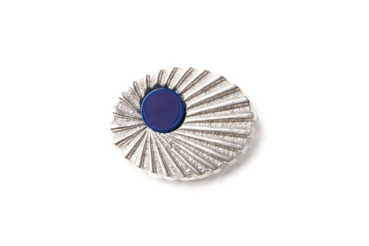 Splendette vintage inspired 1940s style navy blue and silver Darkness Brooch