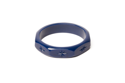 Splendette vintage inspired 1940s style navy blue fakelite Midi Darkness Bangle