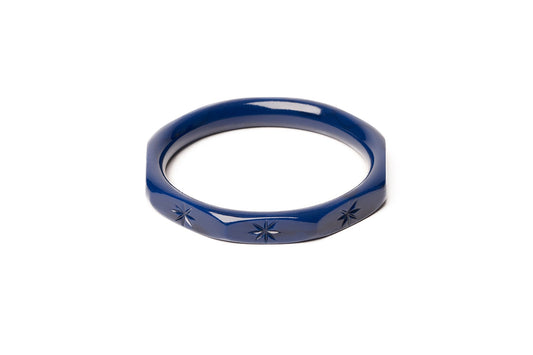 Splendette vintage inspired 1940s style navy blue fakelite Narrow Darkness Bangle