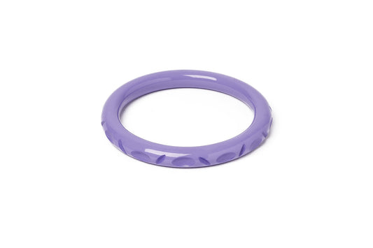 Splendette vintage inspired 1940s style pastel purple carved fakelite Narrow Petunia Bangle
