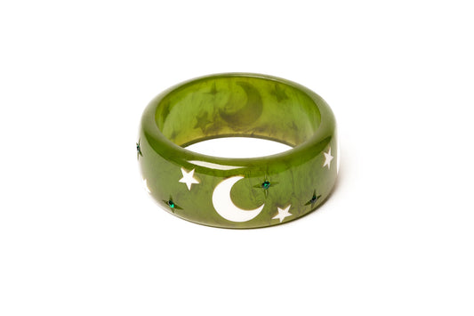Splendette vintage inspired 1950s Halloween style green Wide Zombie Bangle