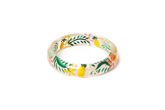 Splendette vintage inspired 1950s retro style Midi Pineapple Clear Bangle