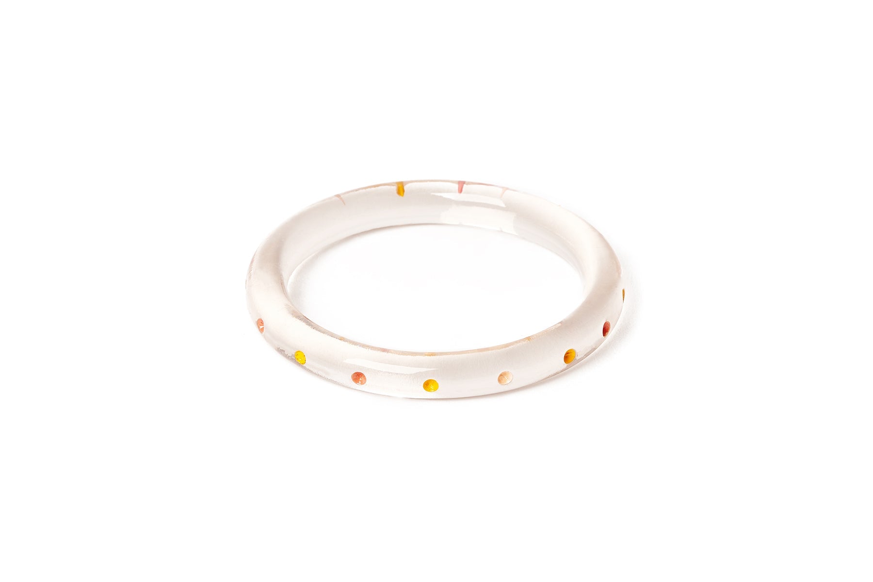Splendette vintage inspired 1950s retro tropical style Narrow Pineapple Clear Bangle