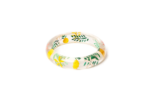 Splendette vintage inspired 1950s retro tropical style smaller size Midi Pineapple Clear Maiden Bangle
