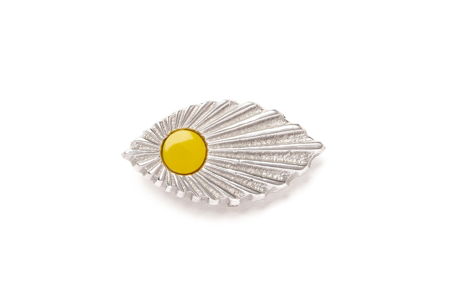 Splendette vintage inspired Bakelite style yellow and silver Citrine Brooch