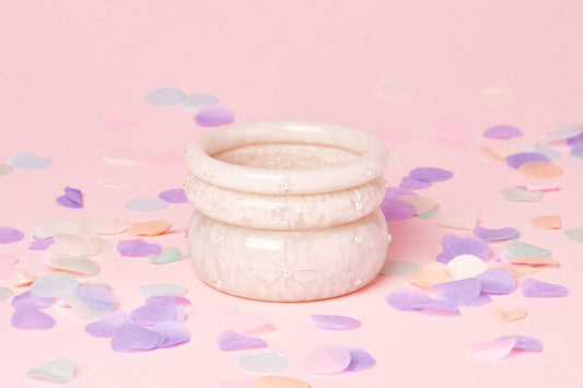 Set of Three Frosted Pearls Bangles