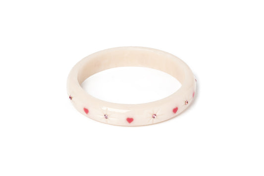 Splendette vintage inspired 1950s style cure carved white fakelite larger size Midi Sugar Starburst Duchess Bangle