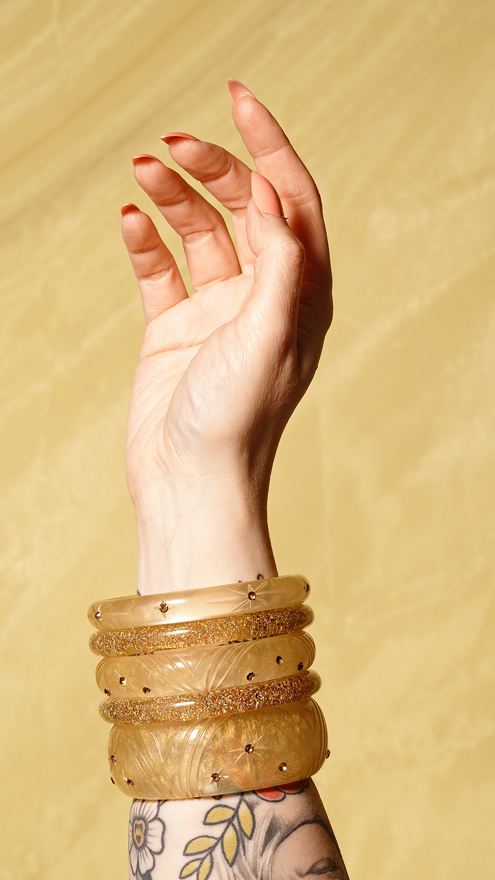 Wide Gold Voile Bangle