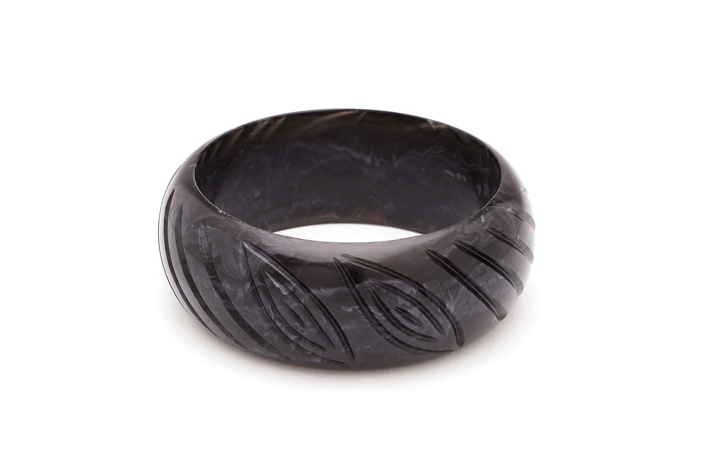 Wide Charcoal Fakelite Bangle