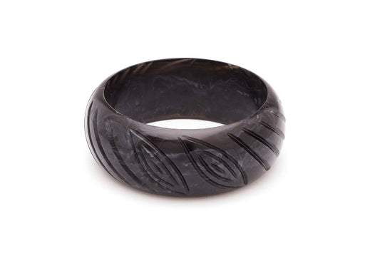 Wide Charcoal Fakelite Bangle