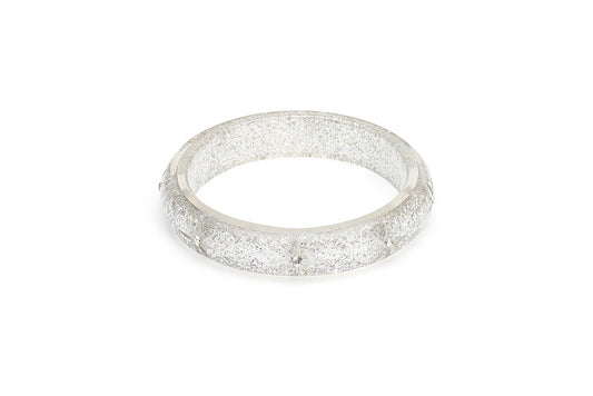 Midi Carved Silver Glitter Bangle