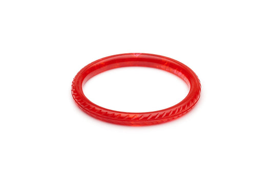 Narrow Poppy Red Fakelite Bangle