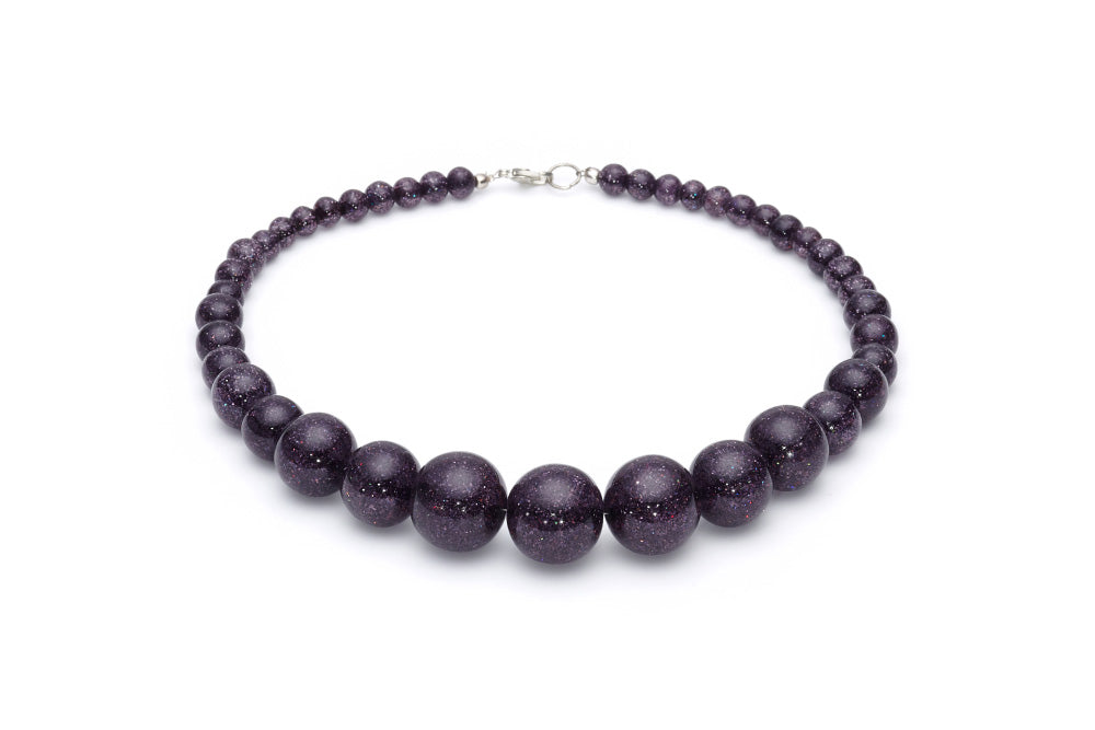 Archive - Gunmetal Glitter Bead Necklace