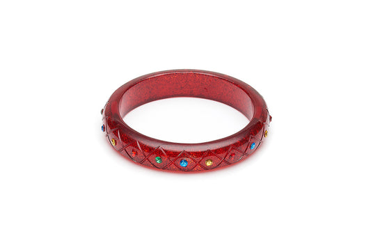 Midi Rainbow Jewel Carved Ruby Glitter Bangle